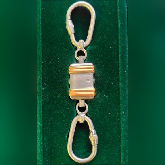 Vintage Gucci Interlocking GG logo twotone (silver and gold-tone) metal Keychain - Picture 3 of 5